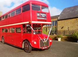 Red London bus for wedings in Milton keynes